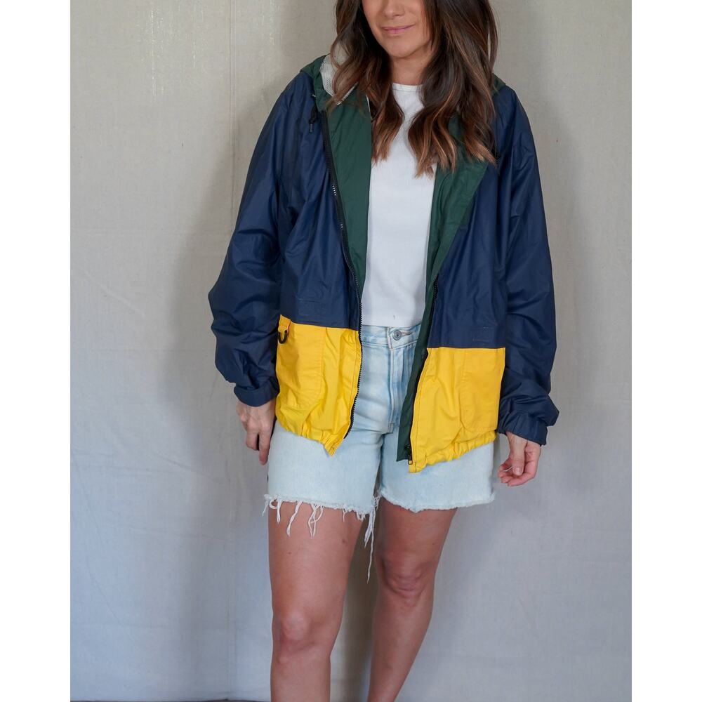 Colorblock Windbreaker Jacket / 90s Gorpcore Shell / Lightweight Rain Jacket